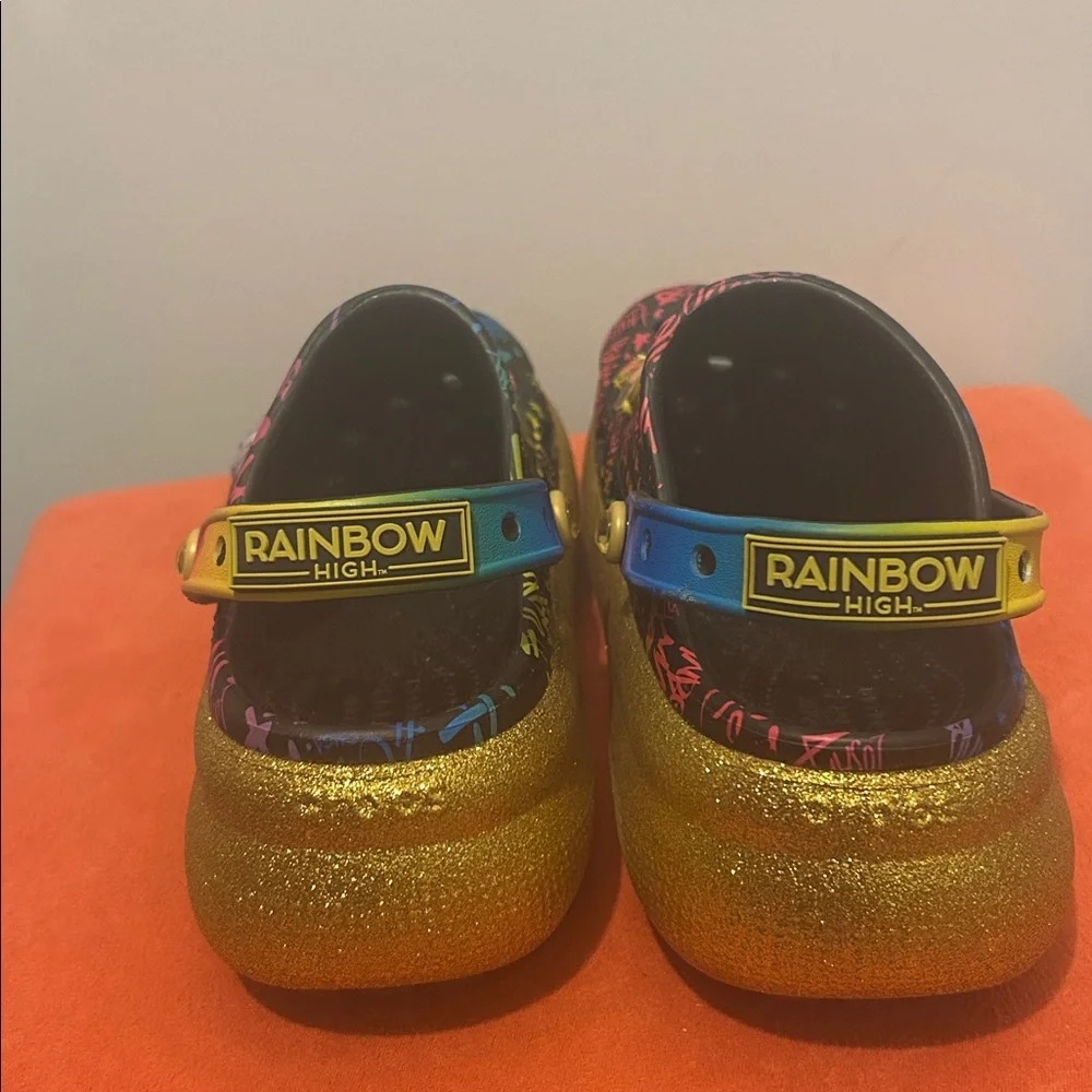 NWOT Rainbow High Colorful Crocs